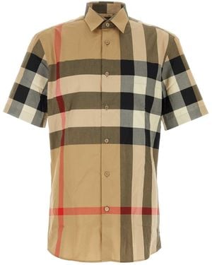 Burberry Somerton Vintage Check Stretch-cotton Shirt - Brown