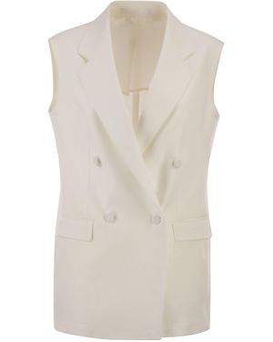 Tagliatore Double-Breasted Linen Waistcoat - Natural