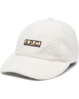 A.P.C. Baseballkappe Mit Logo-Patch - Weiß