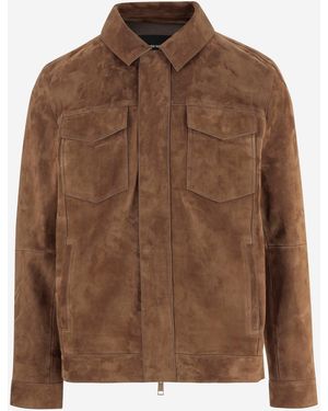 Yves Salomon Suede Jacket - Brown