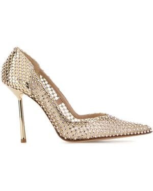 Le Silla Embellished Mesh Gilda Pumps - White