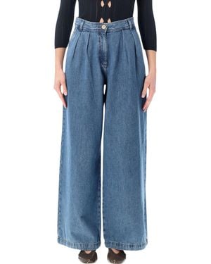 Sessun Sessùn Diegui Pleated Wide-Leg Jeans - Blue