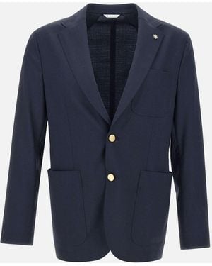 Manuel Ritz Midnight Wool Blazer - Blue