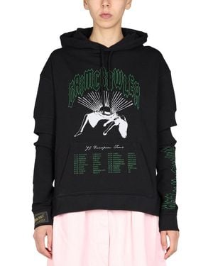 Raf Simons Graphic Print Sweatshirt With Cut-Out Sleeves - Black