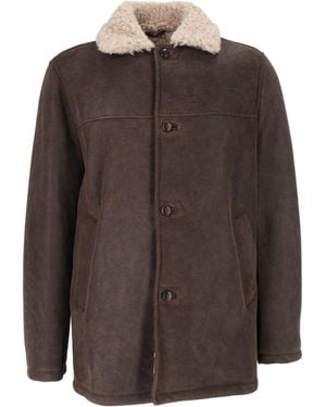 Stewart Steve-Montone Invecciato Unlined Shearling Jacket - Brown