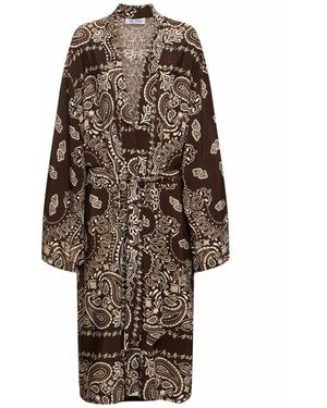 The Attico Das Attico -gedruckte Viskose -Twill Kaftan -Kleid - Braun