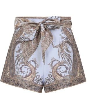 Zimmermann Hypnotic Flat Front Short - Multicolour