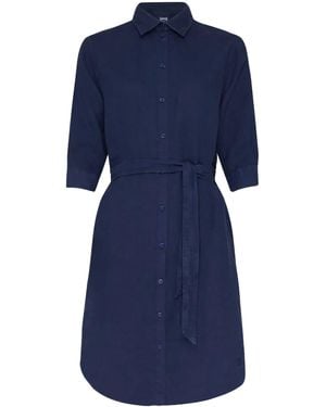 Vilebrequin Inen Shirt Dress With Belt - Blue
