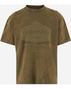 Cultura Baumwoll -T -Shirt mit Logo - Grün