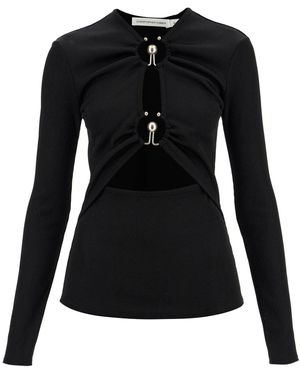 Christopher Esber Long Sleeved Orbit Ruched - Zwart