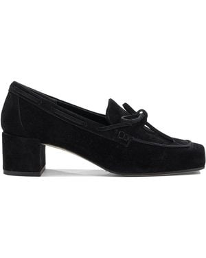 Aeyde Cow Suede Leather Loafers - Black