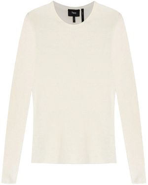 Theory Top Met Lange Mouwen - Wit