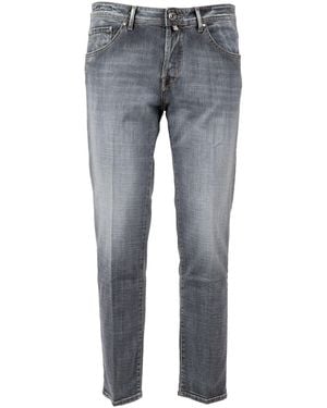 Jacob Cohen Cropped Slim Fit Scott 5 Pockets Trousers - Grey