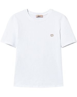 Twinset T Shirt Con Applicazione - White