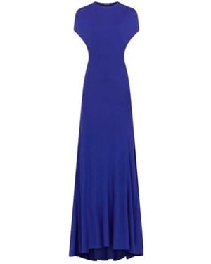 Tom Ford Rückenfreies Abendkleid von mit Flügelärmeln und Schleppe - Blau