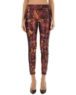 Versace Jeans Couture Leggings With Print - Red