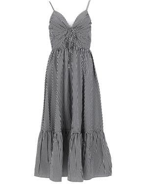 MICHAEL Michael Kors Midi Dress Checked Cotton - Gray
