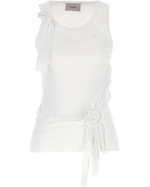 Coperni 'Distressed Rose Rib' Tank Top - White