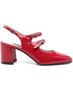 CAREL PARIS Banana Patent Leathet Pumps - Red