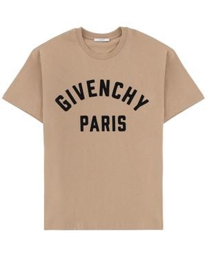 Givenchy T-Shirt With Logo Cotton T-Shirts - Natural