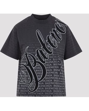 Balenciaga Camiseta De Corte Medio - Negro