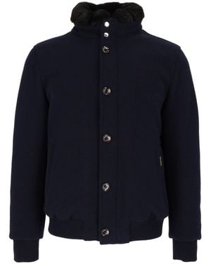 Moorer Cleros-Mrw Wool Jacket - Blue