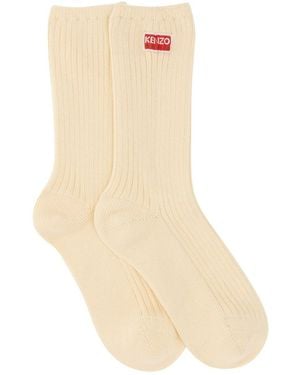 KENZO Sock With Logo - Natural