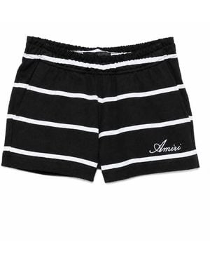 Amiri Gestreepte Sweatshort - Zwart