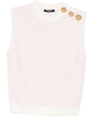 Balmain Tweed Tank Top - Pink