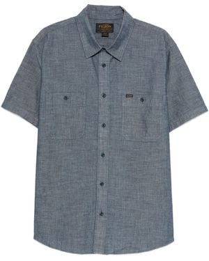 Filson S/S Besticktes Chambray-Hemd - Blau