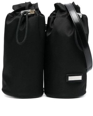 Ferragamo Bolsa de cinturón de doble botella híbrida de - Negro