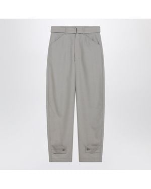 Lemaire Taupe Trousers With Ankle Tabs - Grey