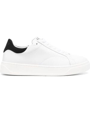 Lanvin Men Logo Patch Lace Up Sneakers - White