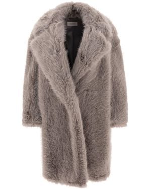 Max Mara Faux Fur Coat Coats-Donna - Grigio