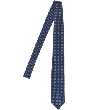 Barba Napoli Patterned Tie - Blue