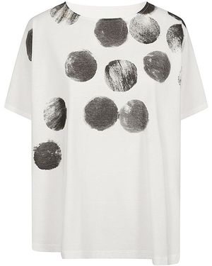 Moyuru Bedrukt Katoenen T-shirt - Grijs