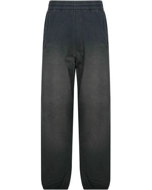Golden Goose Journey Jogging Dyed Cotton Fleece Bleaching Effect Wirh Embroidery Pant - Grey
