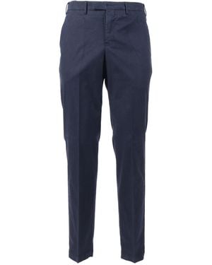 PT01 Master, Flat Front, Diagonal Pockets, Flap Back Pockets, Finished B - Blue