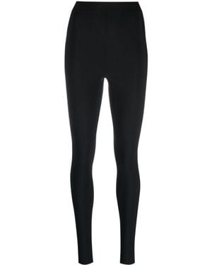 Wardrobe NYC Elasticated-Waist Rear-Slit Leggings - Black