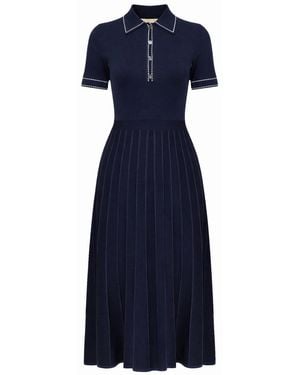 MICHAEL Michael Kors Knitted Polo Shirt Dress - Blue