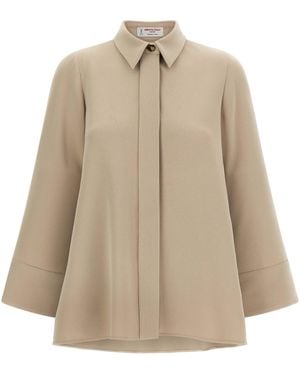 Alberto Biani 3/4 Sleeve Shirt - Natural