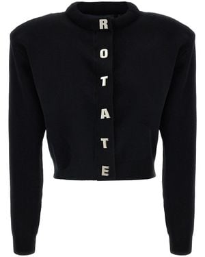 ROTATE BIRGER CHRISTENSEN Roterend Vest Met Gewatteerde Schouders En Metalen Logo - Zwart