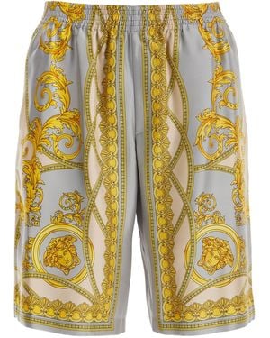 Versace Silk Bermuda Shorts 'cup Of - Geel