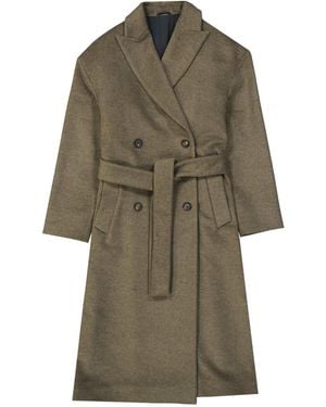 Brunello Cucinelli Mantel aus Wolle und Kaschmir - Grün