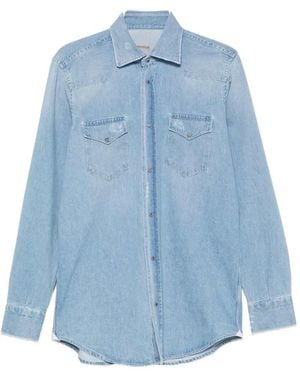Sartorio Napoli Shirt With Snap Buttons - Blue
