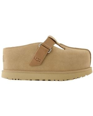 UGG W Goldenstar Hi Clog Mules Leder Beige - Natur