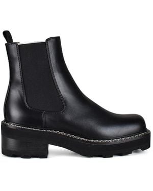 Gabriela Hearst Calf Leather Notched Sole Ankle Boots - Black