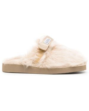 Suicoke Faux Fux Slides - White