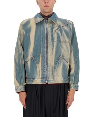 Vivienne Westwood Boxy Cropped Denim Jacket - Blue