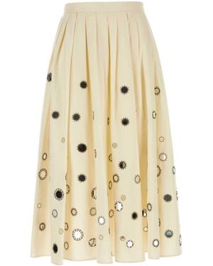 Prada Cream Cotton Skirt - Natural